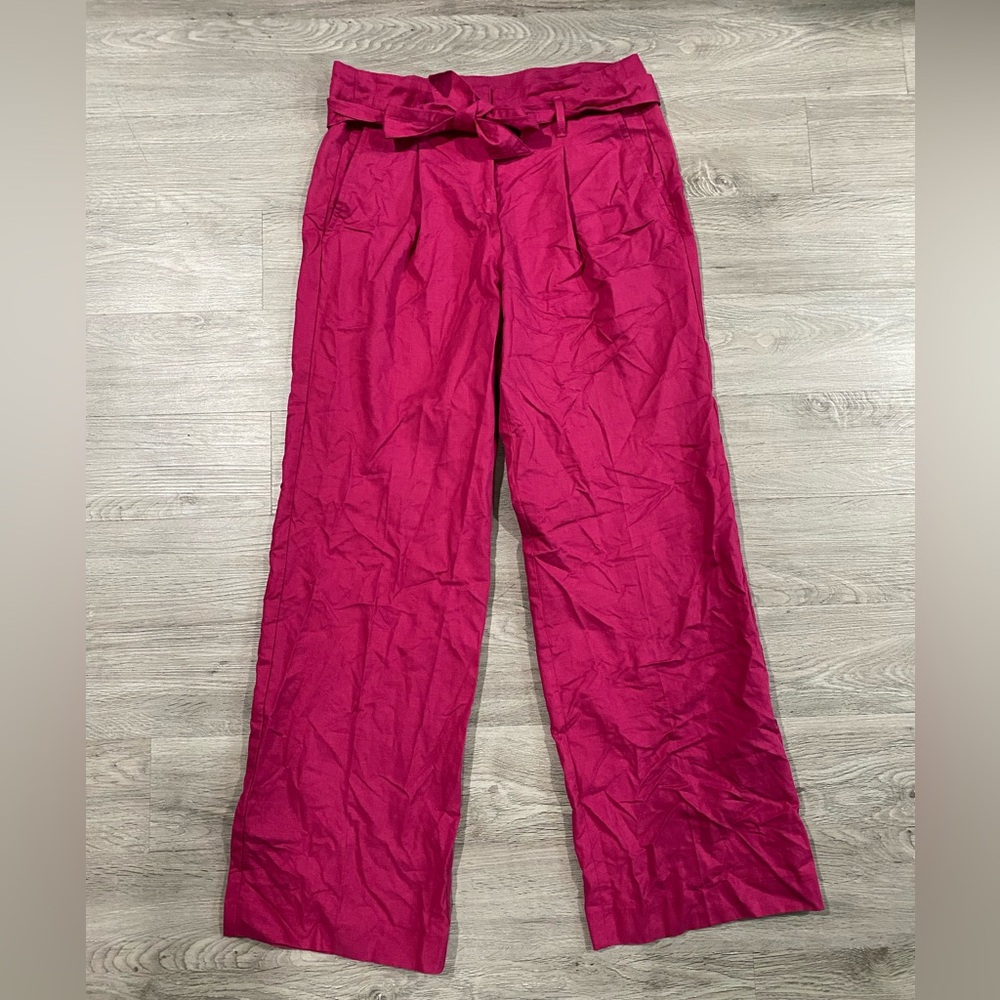 Women's Ann Taylor Paper Bag Wide Leg Pink Pants‎ 6